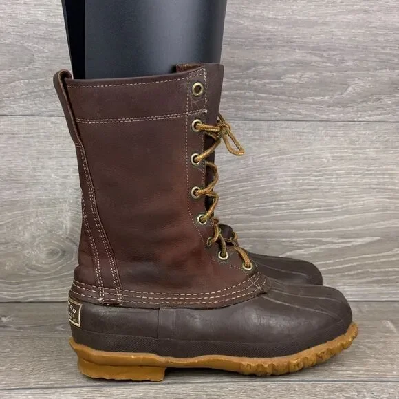 LL Bean Maine Hunting Shoe Men’s Sz 5D Brown Leather 8-Eye Waterproof Duck Boots