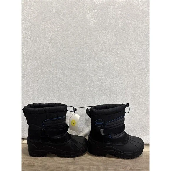 Khombu Men's Size 5M Black/Blue Peter Winter Snow Boots Waterproof NWT