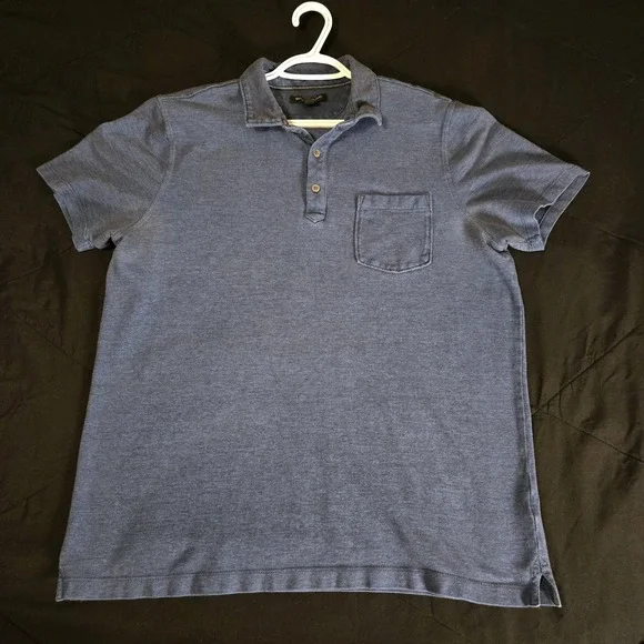 Banana Republic Shirt Mens Large Blue 100% Cotton‎ Short Sleeve Polo Pocket