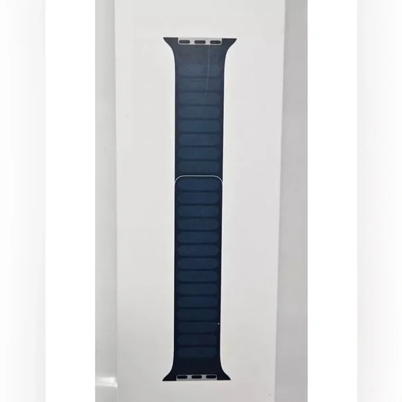 Apple leather link band for Apple Watch in Midnight
