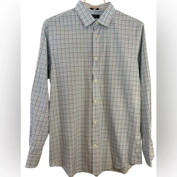 Banana Republic Men’s Green/Black/Blue Plaid Shirt Size L