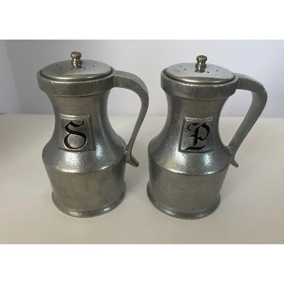 Benedict Proctor Salt and Pepper Shakers Vintage Pewter Collectible BNP‎ USA
