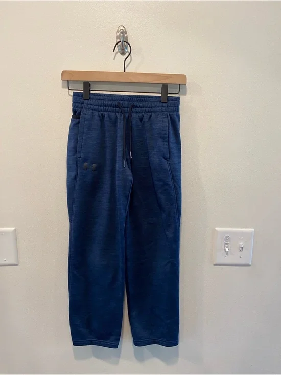 Under Armour fleece lined joggers sweatpants size youth medium blue athletic