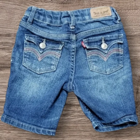 LEVIS BERMUDA DISTRESSED DENIM SHORTS GIRLS SZ-3T