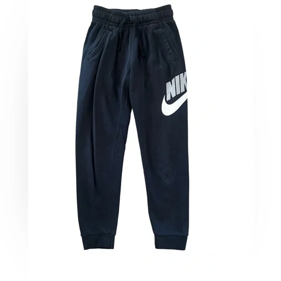 Nike Kids Black Sweatpants with White Logo