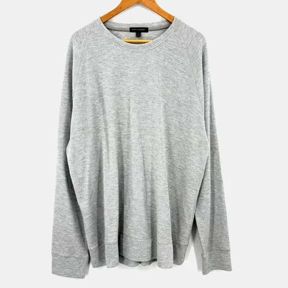 Banana Republic Mens Shirt XXL Heather Gray Lightweight Sweatshirt Minimalist