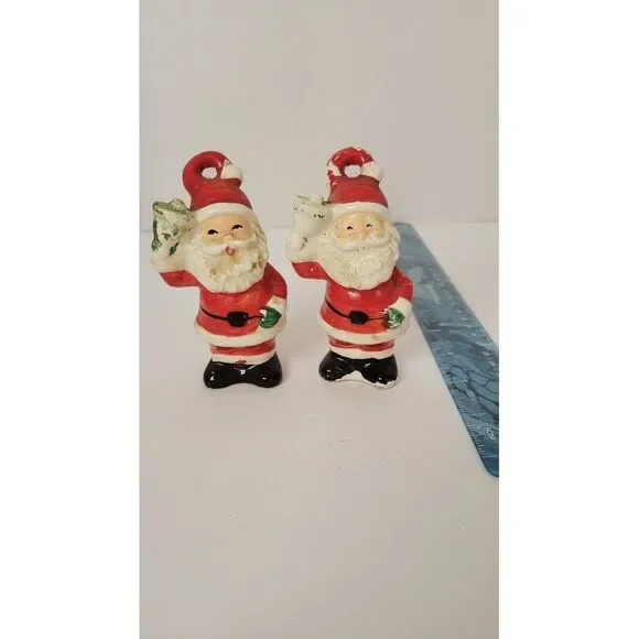 Vintage Ceramic Santa Claus Salt And‎ Pepper Shakers