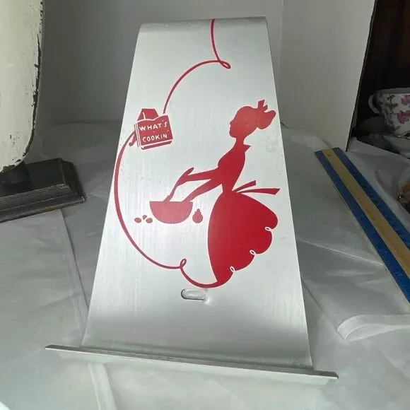 Vintage Midcentury aluminum recipe book holder.