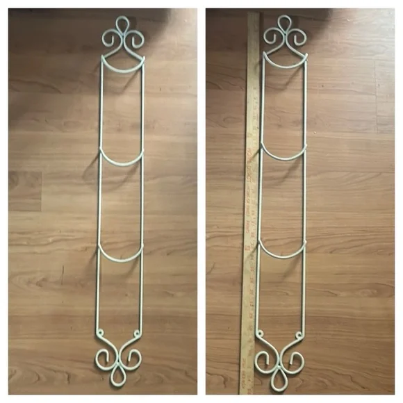 Vintage Shabby Cic Wrought Iron Metal Wall Plate Rack