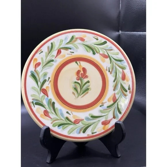 Southern‎ Living Sienna Red Garland Gail Pittman Pottery Trivet Plate 7.25”