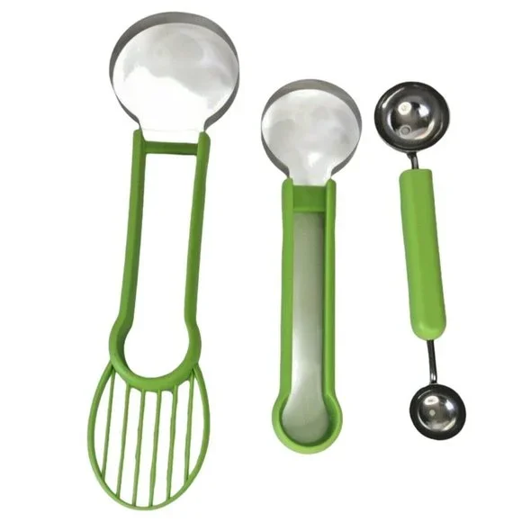 Fruit Vegetable Kitchen Tools 5 in 1 Slicer, Peeler, Seeder, Melon Baller NEW