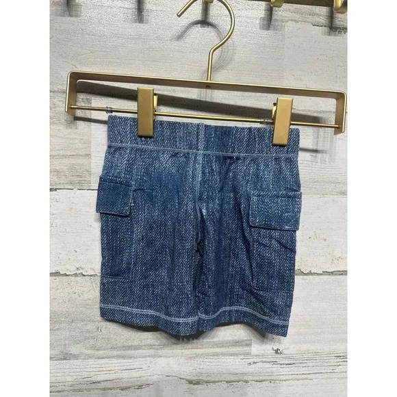 Kickee Pants Cargo Shorts Boys 18-24M Denim Print Bamboo Viscose NWT