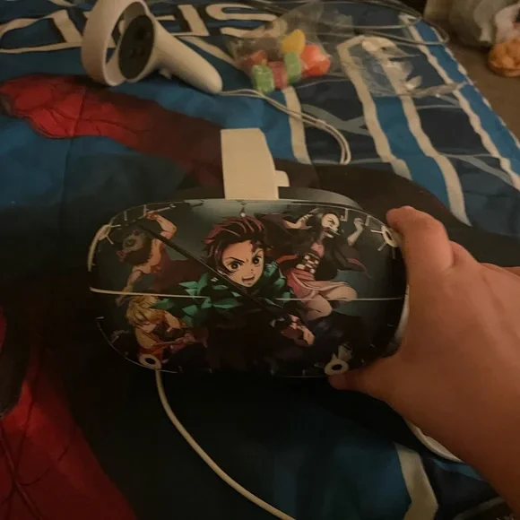 Brand new/ oculus with controllers/demon slayer stickers on oculus
