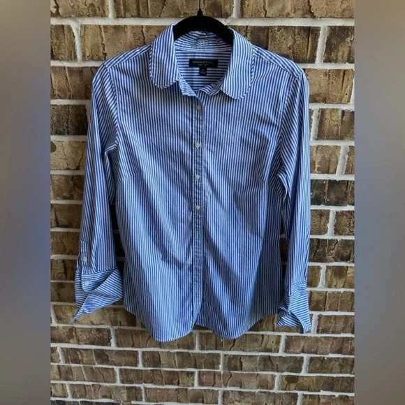 Banana Republic Blue Striped Casual Shirt