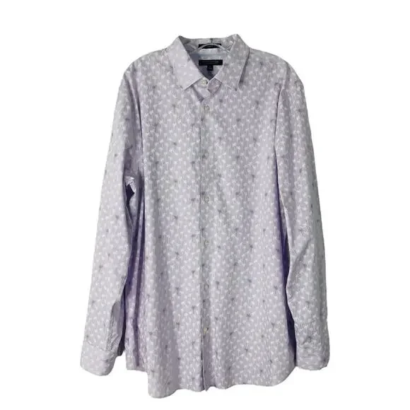 Banana Republic purple white palm tree tropical summer button front shirt XL