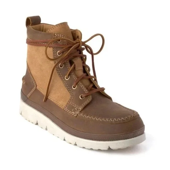 New Men's Manitobah Mukluks Mesa Moc Toe Waterproof Leather Boot‎ Oak/Chene, 10