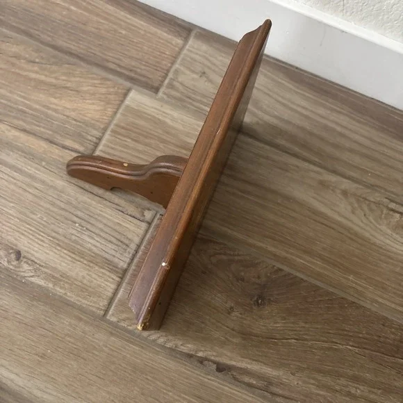 Vintage Solid Wood Wall Shelf Open Face Mid Century Style 12