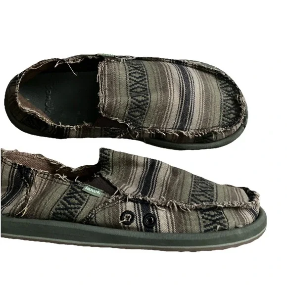 Sanuk Shoes Vagabond Rad Blanket Men's Size 8 Green
