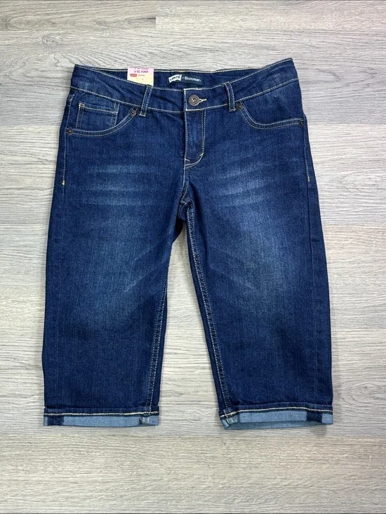 Levi's Girls Blue Denim Skimmer Capris - size 14R NWT