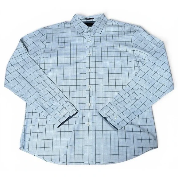 Banana Republic Untucked Fit Organic Cotton Button Shirt L Plaid