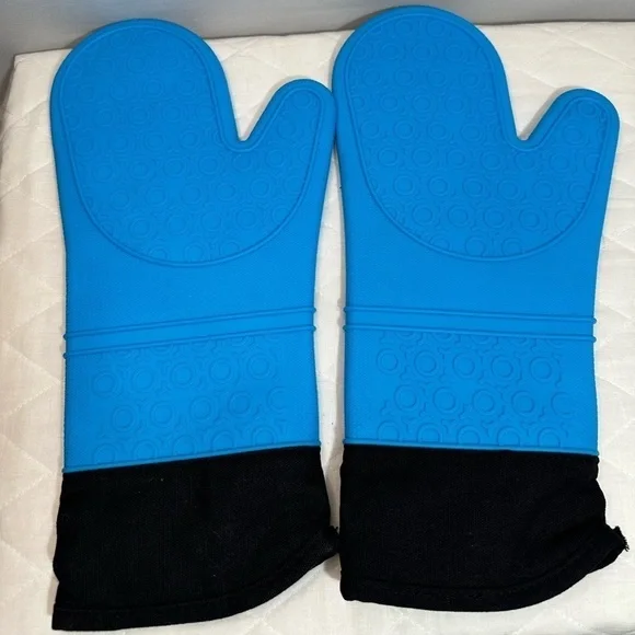 Idudu Oven Mitts 2 Pair Heat Resistant Up To 450 Degrees Non-Slip Grip-Waterproo