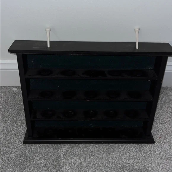 Dark Wood small 20 Golf ball holder display case for wall hanging