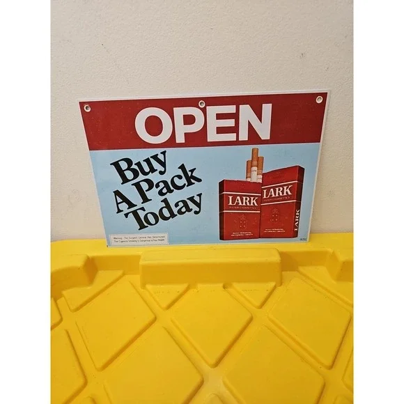 Lark Cigarette Open-Closed Display Sign 7x10 Rare Find