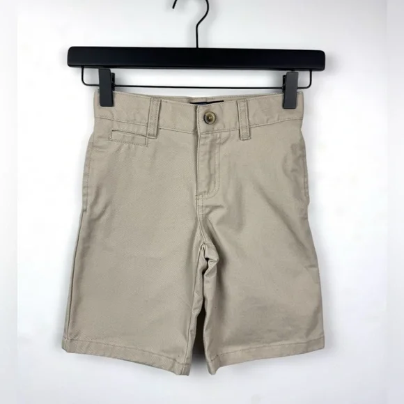 French Toast Boys Size 5 Khaki‎ School Uniform Shorts Adjustable Waist 7” inseam