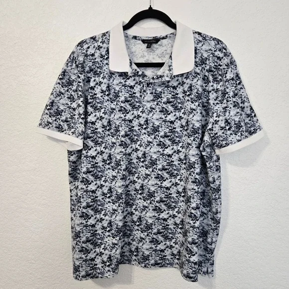 Banana Republic Floral Print‎ Polo Shirt Mens XL Short Sleeve