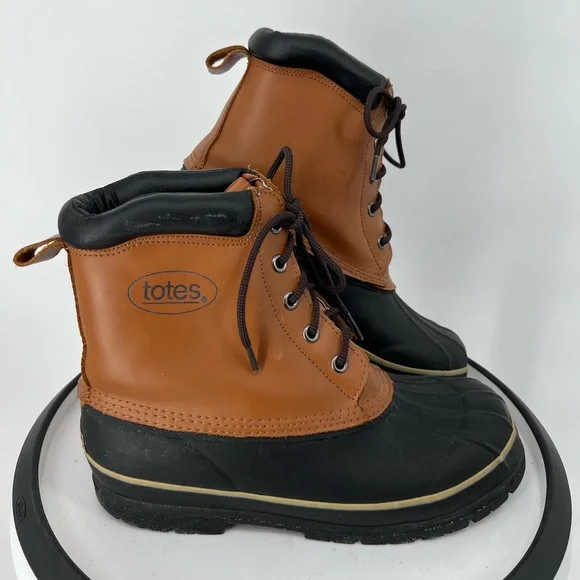 TOTES WATERPROOF DUCK BOOTS FLEECE‎ LINED WELL MADE