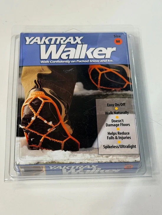 Yaktrax Walker Men's Orange Traction Ice Grips - Medium‎