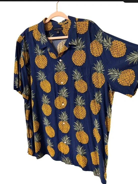 Banana Republic men’s summer pineapple shirt lightweight XXLT