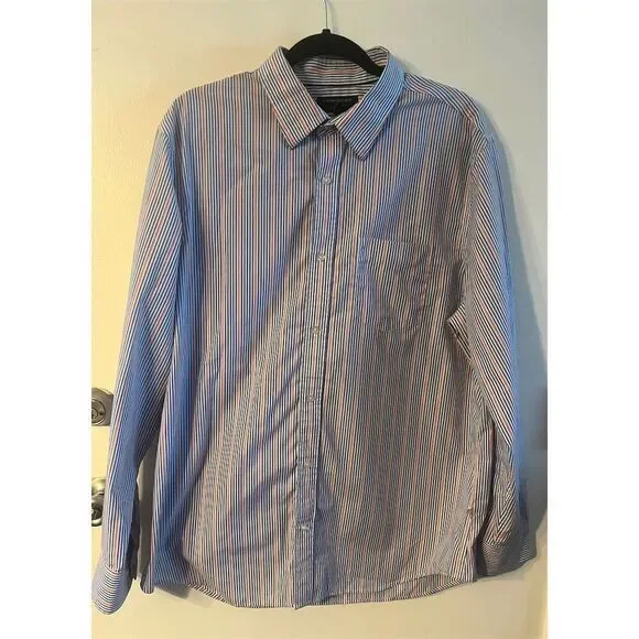 Banana Republic Men's‎ XL Striped Slim Fit Non-Iron Long Sleeve Dress Shirt