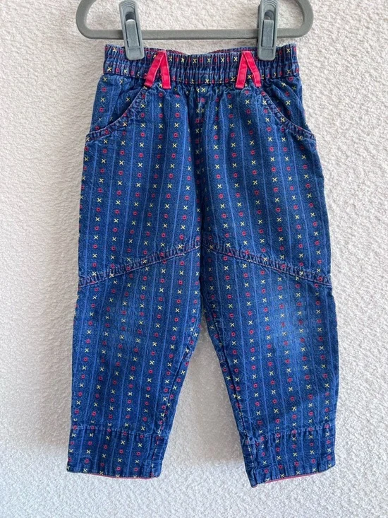 Osh Kosh B’Gosh Vintage Retro Toddler Blue Denim X O Embroidered Jeans Size‎ 3T