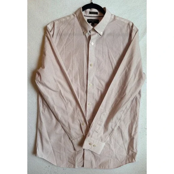 Banana Republic‎ Slim Fit Geometric Print Non Iron Button Down Shirt Mens Large