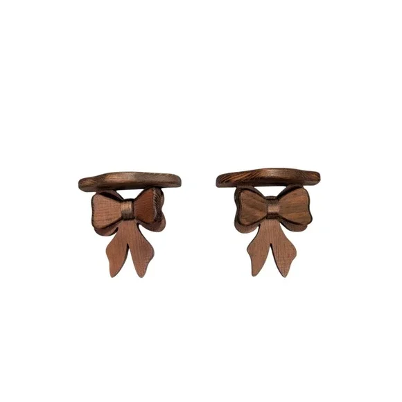 Wooden Bow Ribbon Design Hanging Wall Shelf Cottage Core Country Decor 5