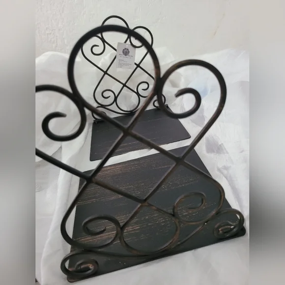 NUEN WELTEN VINTAGE Elegant Black Metal Bookends 1 PAIR