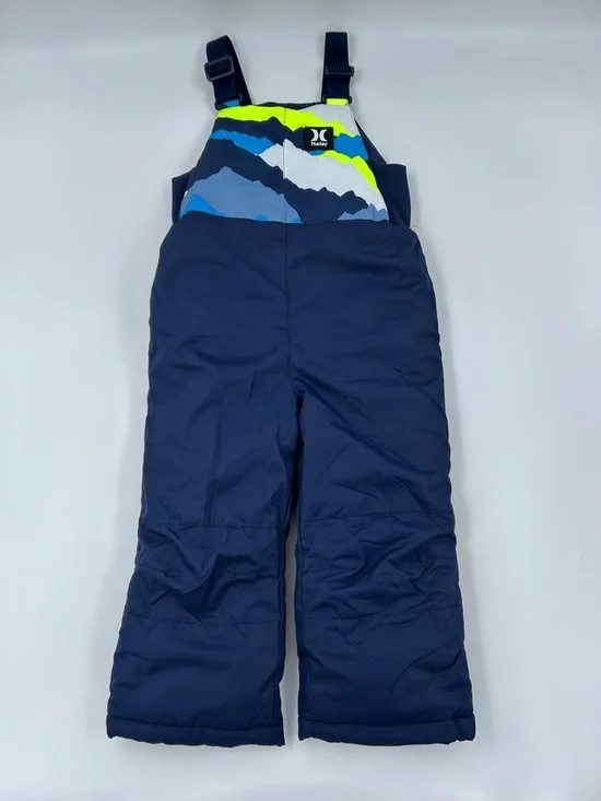 Hurley Navy Kids Snow Bib with Neon Accents 5 NWOT