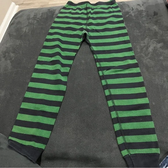 Hanna Andersson Kids Striped Green & Black Lounge Bottoms