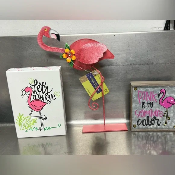 Lot of 3 - Flamingo Decor. NWT