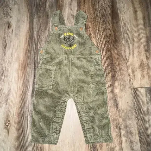 Disney Baby The Lion King Simba Corduroy Overalls Green 12M