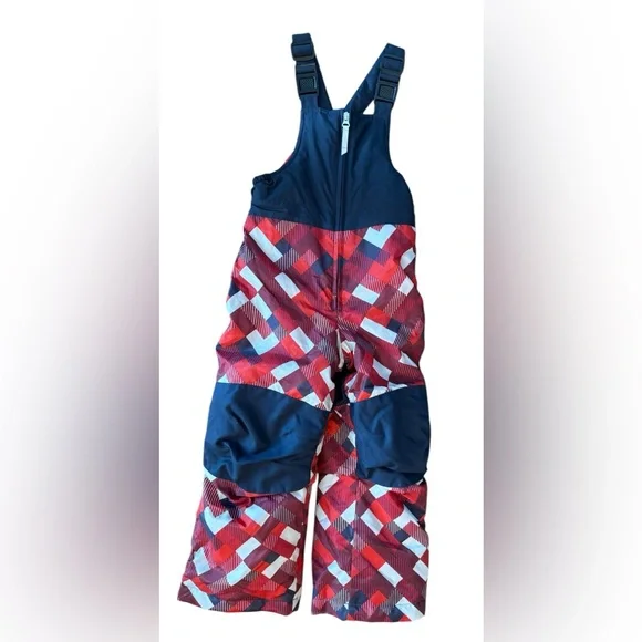 Perfect Lands' End Kids Grow-A-Longs Snow‎ Ski Bib Pants Unisex Size 4 Geometric