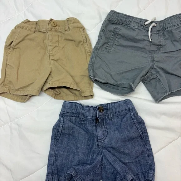 Old Navy Oshkosh & The children’s place Kids Shorts Trio Bundle- Tan, Gray, Blue