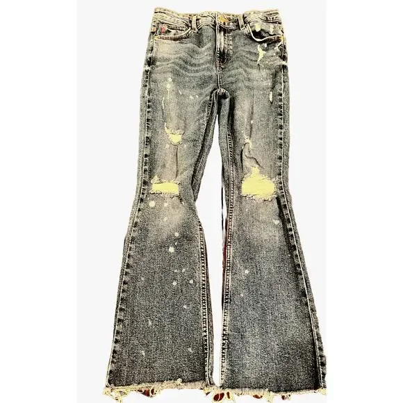 TAILOR VINTAGE Women’s Juniors Jeans Size 9 Flare Bootcut Distressed Grunge