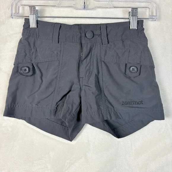 Marmot Cargo Shorts Kids Small S Grey Excellent Adjustable Waist Hiking Utility