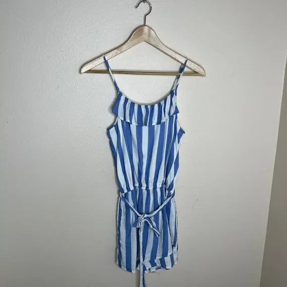 Abercrombie Kids Blue and White Stripe Romper 15/16