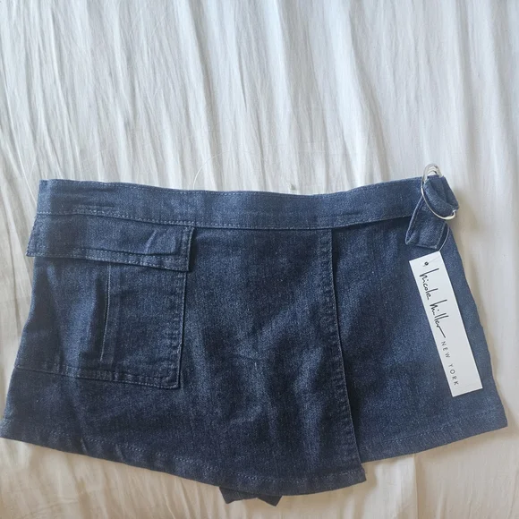Nicole Miller Denim Skort Girl's with Belt Sz 7, 8, 10, 12