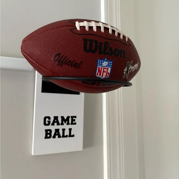 Game Ball display - wall decor - Black and White