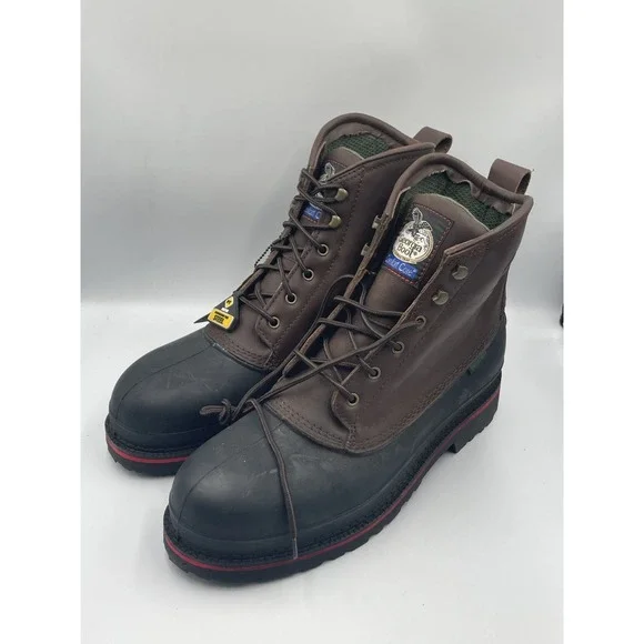 Georgia Muddog G6633 Mens US 14W Brown Waterproof EH Steel Toe Safety Work Boots