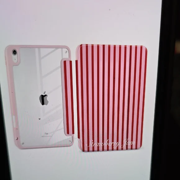 Red & Pink Striped Case Apple ipad 11 Inch M3 2025 M2 2024, ipad Air 5th 2022